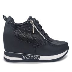 ZAPATILLAS CON TACO INCORPORADO - Código: ZTC117-NEGRO-35